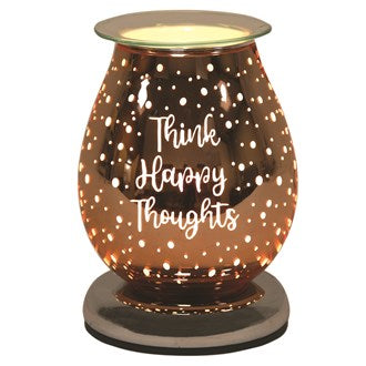 Think Happy Thoughts Burnt Copper Electric Burner